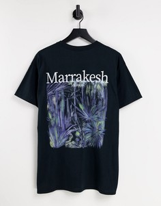 Черная футболка с принтом "Marrakesh" на спине Vintage Supply-Черный цвет