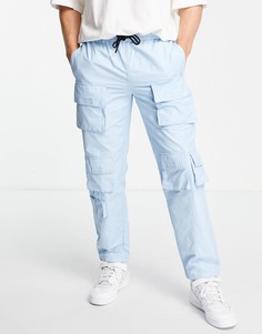 Синие свободные брюки карго с несколькими карманами Topman-Голубой