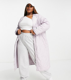 Сиреневая стеганая куртка ASOS Weekend Collective Curve-Зеленый цвет
