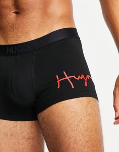 Черные плавки с текстовым логотипом HUGO-Черный цвет