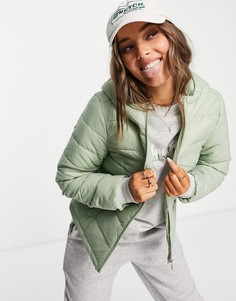 Зеленая дутая куртка с капюшоном JDY Zulu-Зеленый цвет