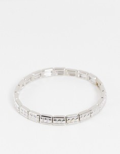 Серебристый эластичный браслет-цепочка с индейским рисунком в винтажном стиле ASOS DESIGN-Серебряный