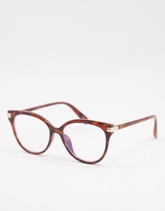 Женские круглые черепаховые очки с прозрачными стеклами Jeepers Peepers-Коричневый цвет