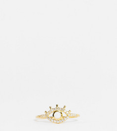 Серебряное позолоченное кольцо с искусственным опалом Reclaimed Vintage Inspired-Золотистый