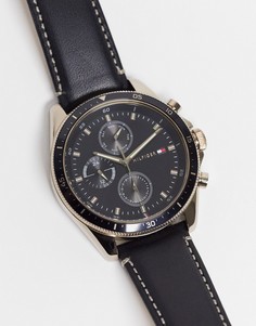 Мужские часы с кожаным ремешком черного цвета Tommy Hilfiger 1791836-Коричневый цвет