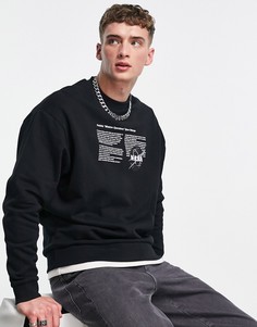 Черный oversized-свитшот с принтом "NASA" ASOS DESIGN-Черный цвет