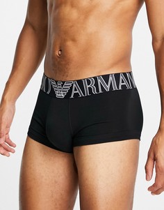 Черные боксеры-брифы с крупным логотипом Emporio Armani Bodywear-Черный цвет