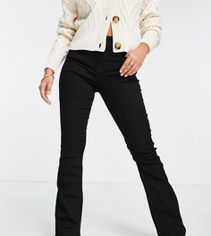 Черные расклешенные джинсы с классической талией River Island Petite-Черный цвет
