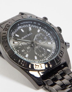 Мужские часы-браслет с черным циферблатом Brave Soul-Черный