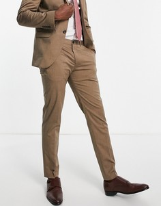 Светло-коричневые строгие брюки узкого кроя Selected Homme-Коричневый цвет