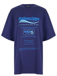 Футболка хлопковая с принтом Balenciaga