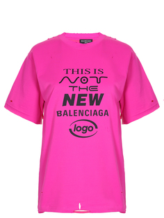 Футболка хлопковая с принтом Balenciaga