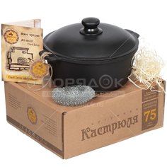 Кастрюля чугун, 3 л, с крышкой, крышка алюминий, Maysternya, Т402С2
