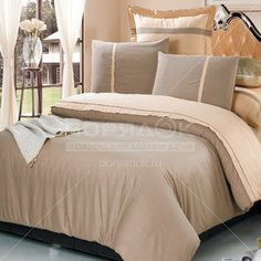 Постельное белье евростандарт, простыня 230х250 см, 2 наволочки 50х70 см, 2 наволочки 70х70 см,пододеяльник 200х220 см, Karteks, сатин, однотонный SO115