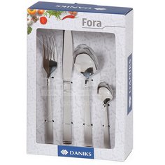 Столовые приборы нержавеющая сталь, 24 шт, столовый, подарочная упаковка, Daniks, Fora