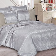 Постельное белье евростандарт, простыня 230х250 см, 2 наволочки 50х70 см, 2 наволочки 70х70 см, пододеяльник 200х220 см, Cleo, сатин-жаккард, 31/136-SG