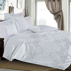 Постельное белье евростандарт, простыня 230х250 см, 2 наволочки 50х70 см, 2 наволочки 70х70 см, пододеяльник 200х220 см, Cleo, сатин-жаккард, 31/131-SG