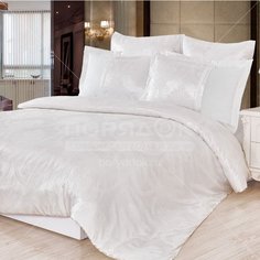 Постельное белье евростандарт, простыня 230х250 см, 2 наволочки 50х70 см, 2 наволочки 70х70 см, пододеяльник 200х220 см, Cleo, сатин-жаккард, 31/091-SG