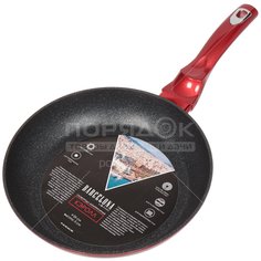 Сковорода алюминий, 26 см, антипригарное покрытие, Daniks, Barcelona Кэролл, FP-26-RD-BLK-IND, индукция