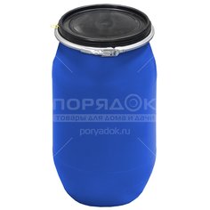Бочка пластик, 127 л, съемная крышка с металлическим хомутом, цветная, ЗТИ