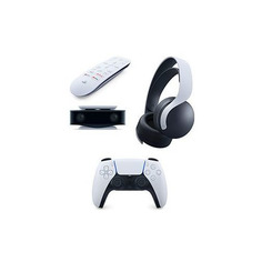 Геймпад беспроводной PlayStation DualSense с пультом ДУ Media Remote, HD-камерой и беспроводной гарнитурой Pulse 3D, для PlayStation 5, белый/черный Sony