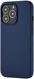 Клип-кейс uBear Touch Mag Сase (Liquid silicone) для iPhone 13 Pro MagSafe Compatible. Магнитная упаковка. (темно-синий)
