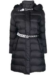 PINKO пуховик с капюшоном и логотипом