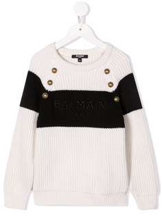 Balmain Kids джемпер с вышитым логотипом