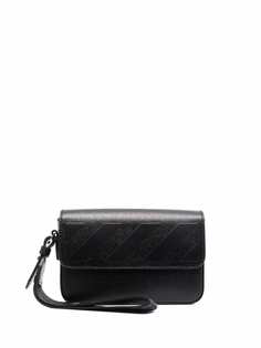 Off-White клатч из сафьяновой кожи с полосками Diag