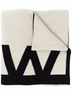 Off-White шерстяной шарф с логотипом