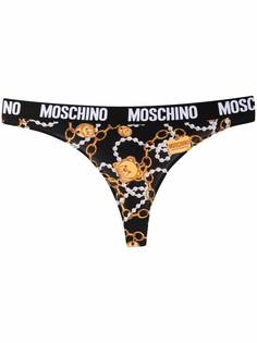 Moschino трусы-стринги с принтом