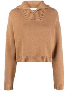 Nanushka джемпер в рубчик с косым воротником