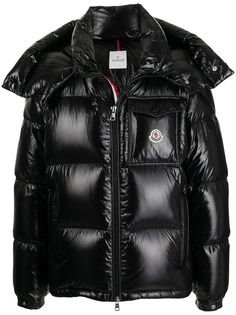 Moncler лакированный пуховик