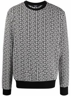 Balmain джемпер вязки интарсия с монограммой