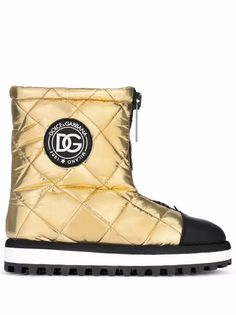 Dolce & Gabbana дутые ботинки с нашивкой-логотипом