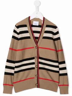Burberry Kids кардиган в полоску Icon Stripe