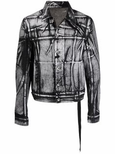 Rick Owens DRKSHDW джинсовая куртка с эффектом потертости