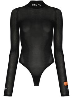 Heron Preston боди с высоким воротником и надписью Стиль