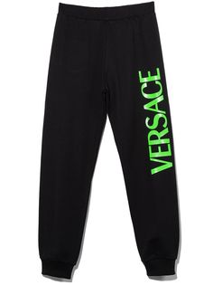 Versace Kids зауженные спортивные брюки с логотипом