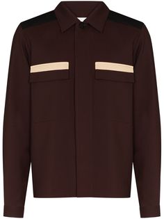 Jil Sander рубашка с контрастными карманами