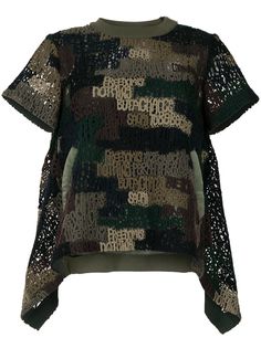 sacai футболка с камуфляжным принтом