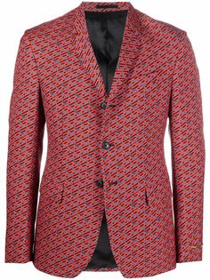 Versace однобортный пиджак с узором La Greca