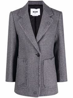 MSGM однобортный пиджак с эффектом потертости