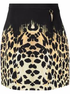 Roberto Cavalli юбка мини с леопардовым принтом