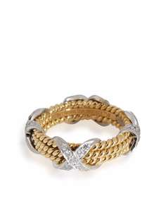 Tiffany & Co. Pre-Owned кольцо Schlumberger из желтого золота и платины с бриллиантами
