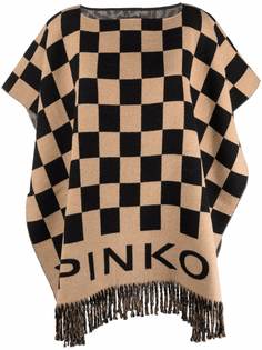 PINKO клетчатое пончо с логотипом