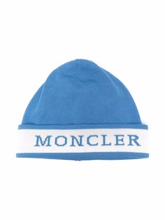 Moncler Enfant шапка бини вязки интарсия с логотипом