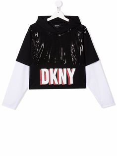 Dkny Kids худи с пайетками и логотипом