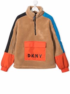Dkny Kids флисовая толстовка в стиле колор-блок