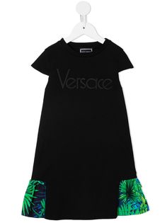 Versace Kids платье-футболка с тисненным логотипом